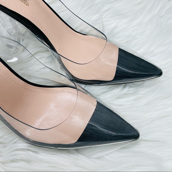 Black clear pointed toe heel - Picture 6 of 6